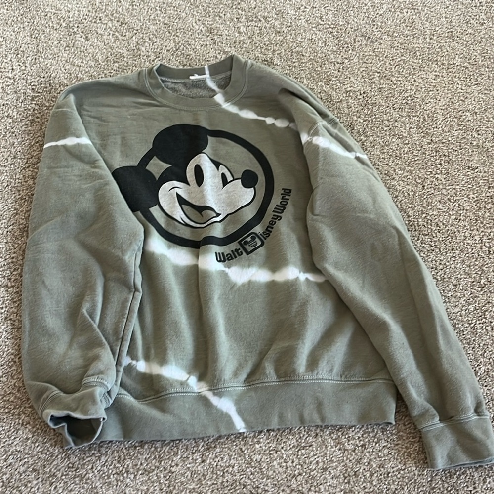Walt Disney World Green Tie Dye Mickey Crew Neck